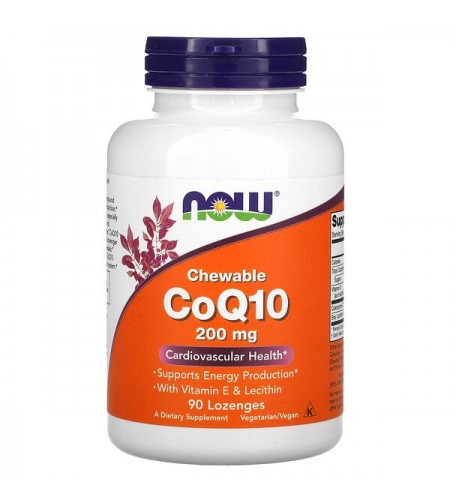 Now Foods, Chewable CoQ10 , 200 mg, 90 Lozenges