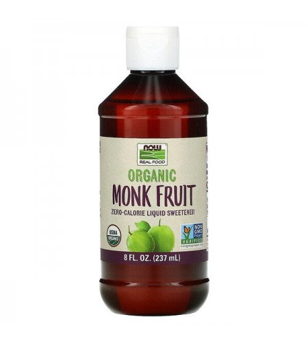 Now Foods, Real Food, Organic Monk Fruit, Zero-Calorie Liquid Sweetener, 8 fl oz (237 ml)