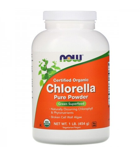 Now Foods, Certified Organic Chlorella, Pure Powder, 1 lb (454 g)