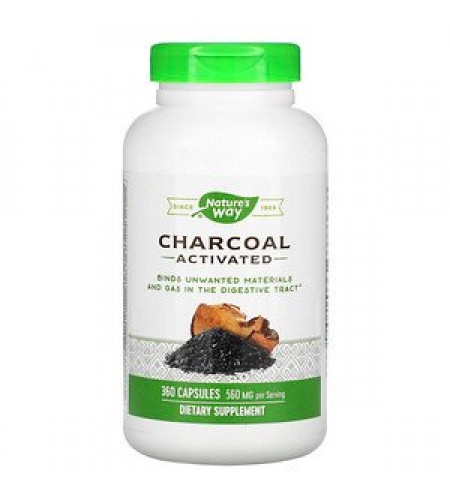 Nature's Way, Charcoal, Activated, 560 mg, 360 Capsules