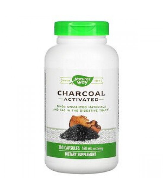 Nature's Way, Charcoal, Activated, 560 mg, 360 Capsules