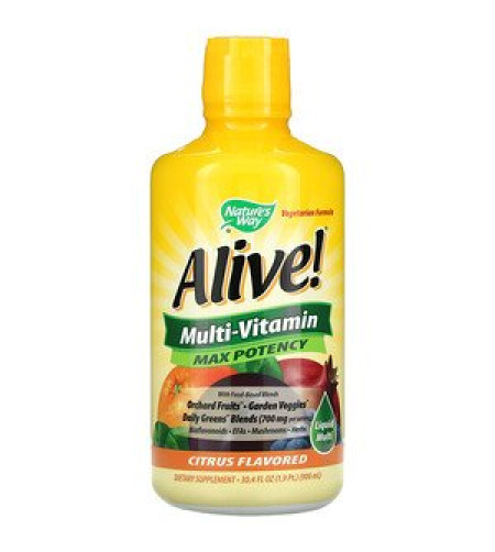 Nature's Way, Alive! Liquid Multi-Vitamin, Max Potency, Citrus, 30.4 fl oz (900 ml)