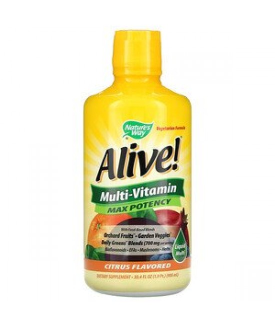 Nature's Way, Alive! Liquid Multi-Vitamin, Max Potency, Citrus, 30.4 fl oz (900 ml)