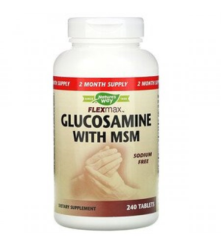 Nature's Way, Flexmax, Glucosamine with MSM, Sodium Free, 240 Tablets
