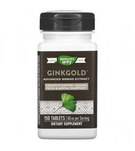 Nature's Way, Ginkgold, Advanced Ginkgo Extract, 60 mg, 150 Tablets