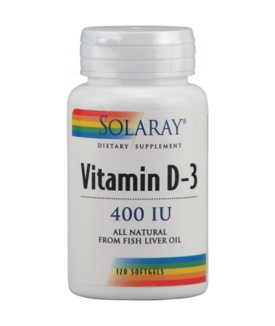 Solaray Vitamin D3, 400iu, 120 SoftGels