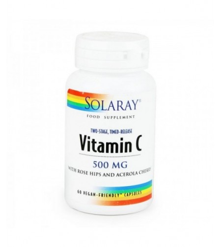 Solaray Vitamin C Two Stage Time Release, 500mg, 60 Vcapsules