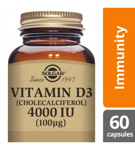 Solgar Vitamin D3, 4000iu, 60 Capsules