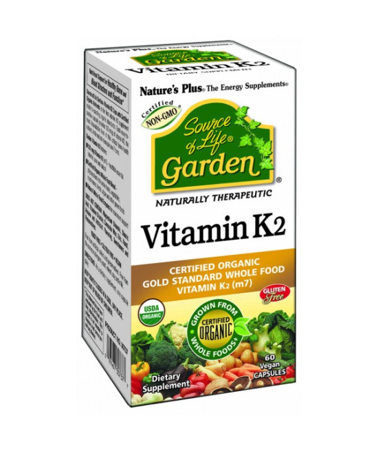 Nature's Plus Source of Life Garden Vitamin K2, 120mcg, 60 Vcapsules