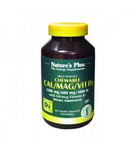 Nature Plus Cal/Mag/Vit D3 and Vitamin K2 Vanilla 60 Tablets