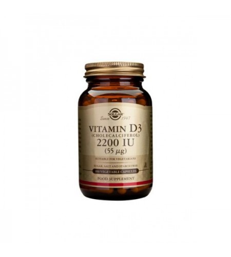 Solgar Vitamin D3, 2200iu, 100 Vcapsules