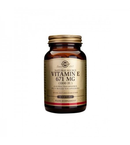 Solgar Natural Vitamin E 671mg, 1000iu, 50 SoftGels