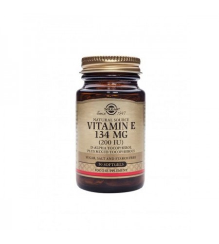 Solgar Natural Vitamin E 134mg, 200iu, 50 SoftGels