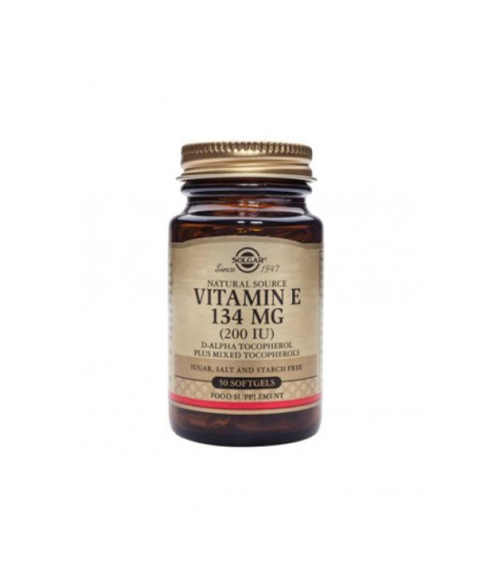 Solgar Natural Vitamin E 134mg, 200iu, 50 SoftGels