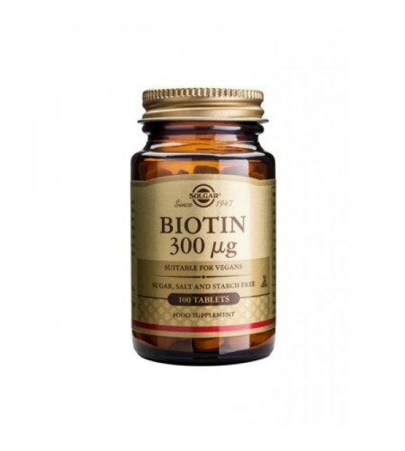 Solgar Biotin, 300ug, 100 Tablets