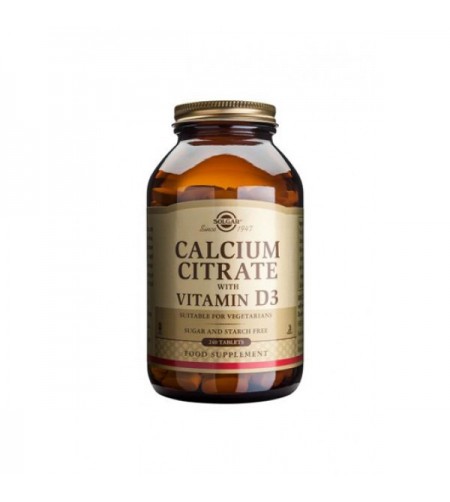 Solgar Calcium Citrate with Vitamin D3, 250mg, 240 Tablets