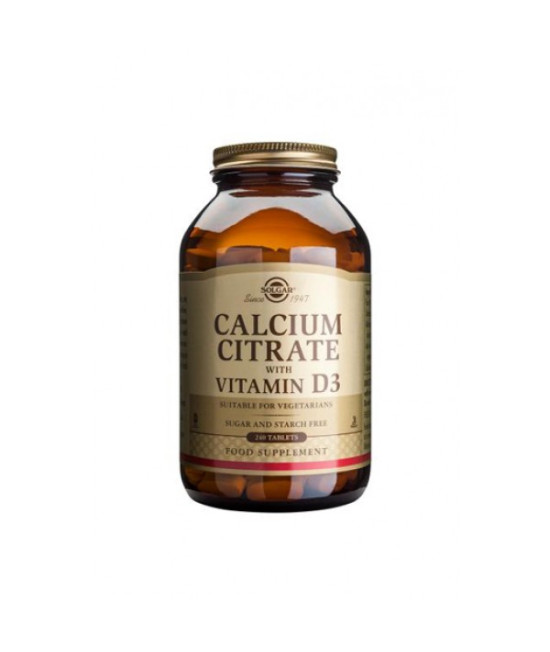 Solgar Calcium Citrate with Vitamin D3, 250mg, 240 Tablets