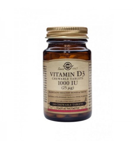 Solgar Vitamin D3 Chewable, 1000iu, 100 Tablets