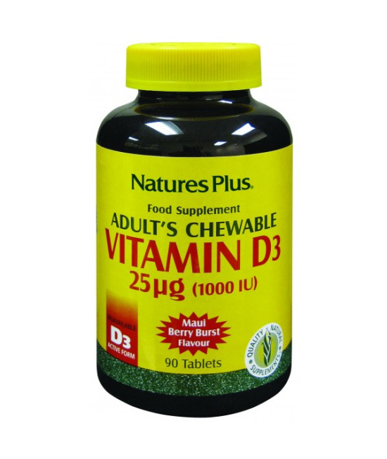 Nature's Plus Adults Vitamin D3, 1000iu, 90 Chewables
