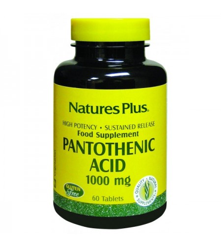 Nature's Plus Pantothenic Acid S/R, 1000mg, 60 Tablets