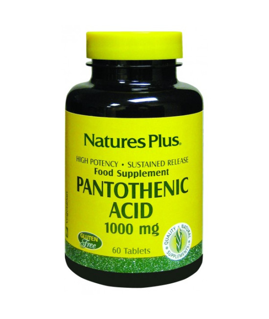 Nature's Plus Pantothenic Acid S/R, 1000mg, 60 Tablets